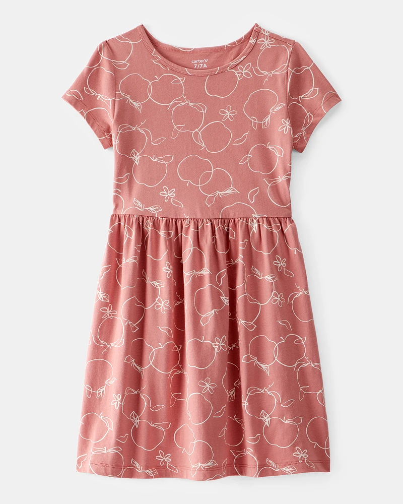 Kid Apple Print Dress