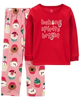 Kid 2-Piece Cupcake Fleece Pyjamas