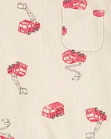Baby 2-Piece Fire Truck Outfit Set - Ivory