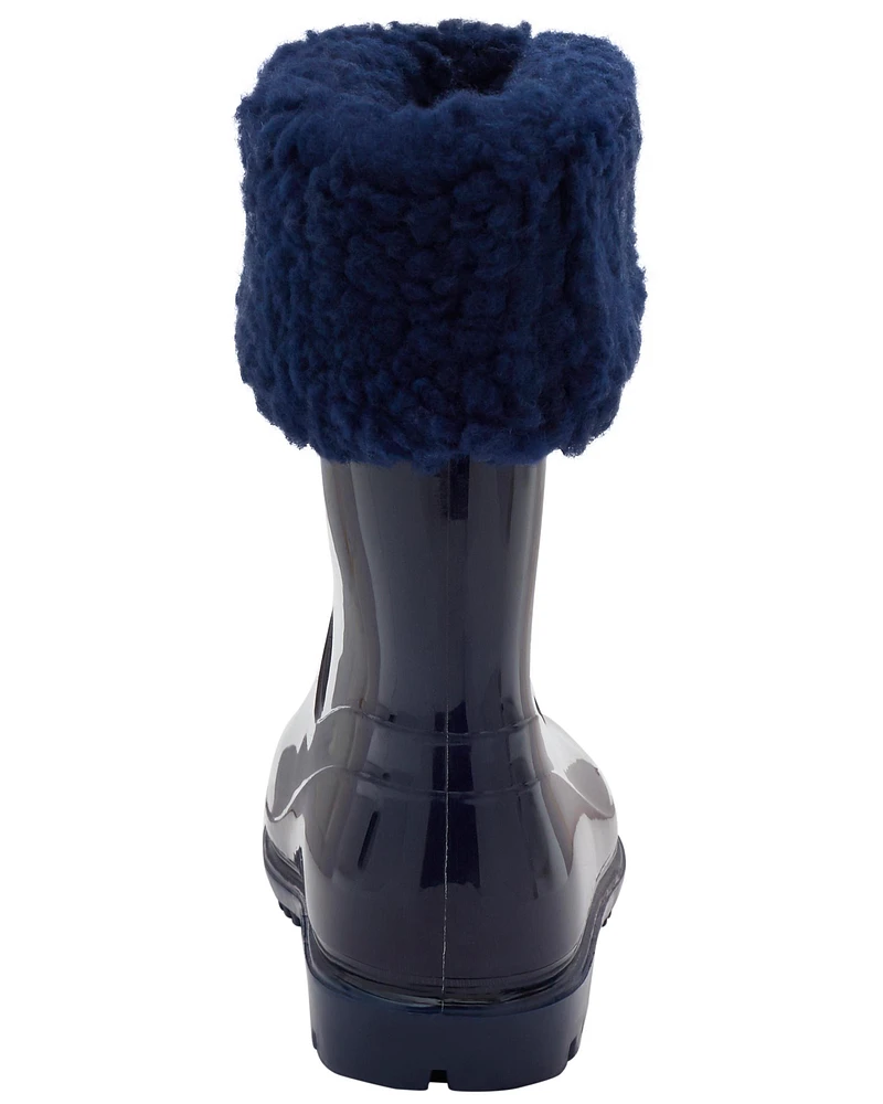 Toddler Faux Fur-Lined Rain Boots