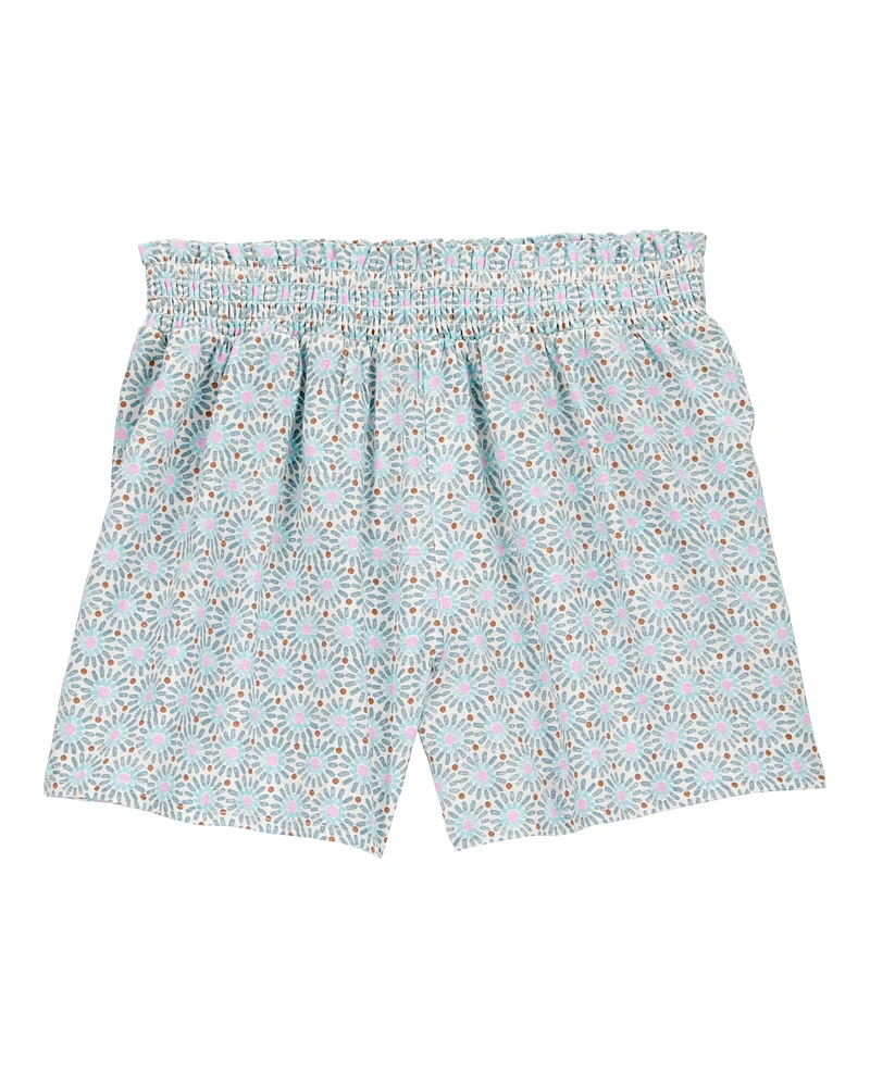 Kid Geo Print Flowy Pull-On Shorts