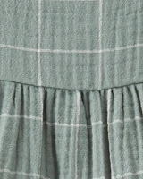 Organic Cotton Gauze Plaid Dress