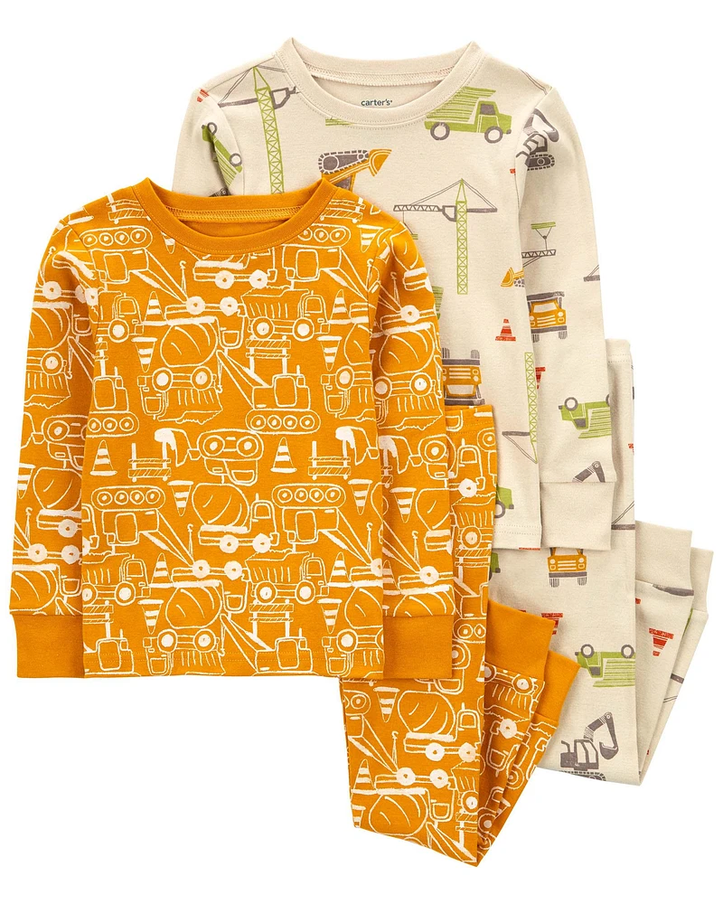 4-Piece Construction Print Pyjamas Set