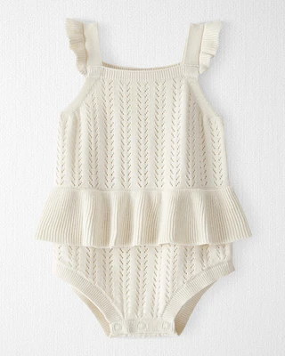 Baby Girl Organic Cotton Pointelle Romper