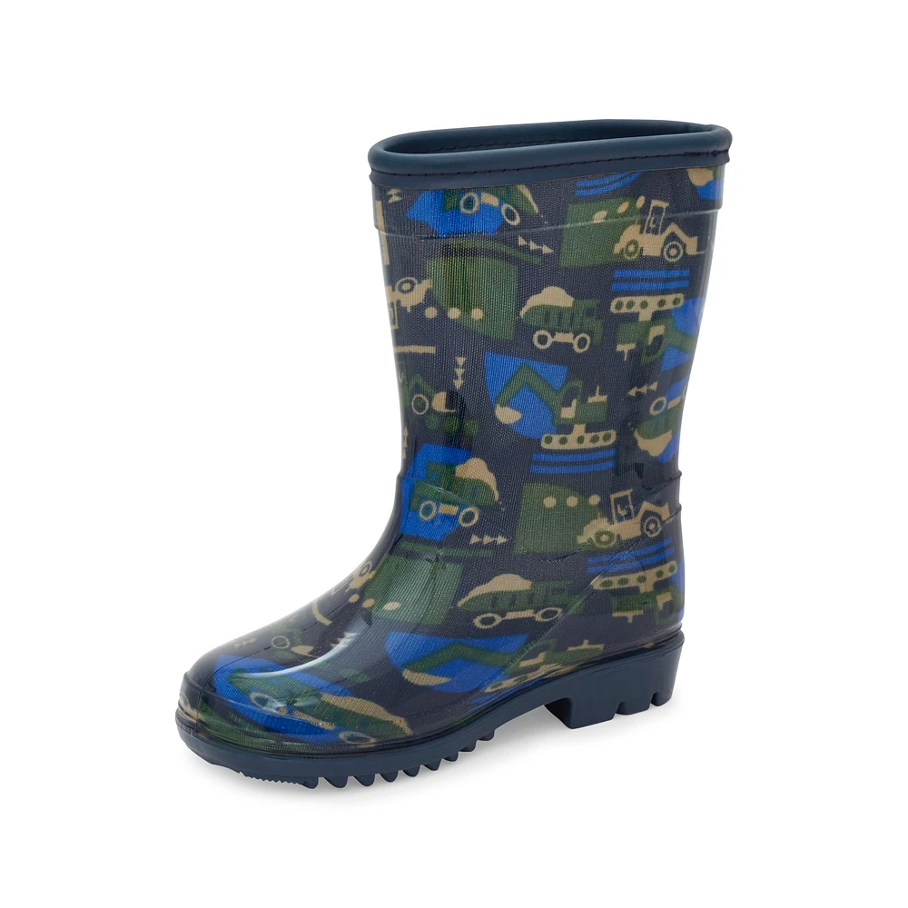 Toddler Construction Print Rain Boots