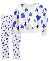 Toddler 2-Piece Heart Sweatshirt & Pant Set