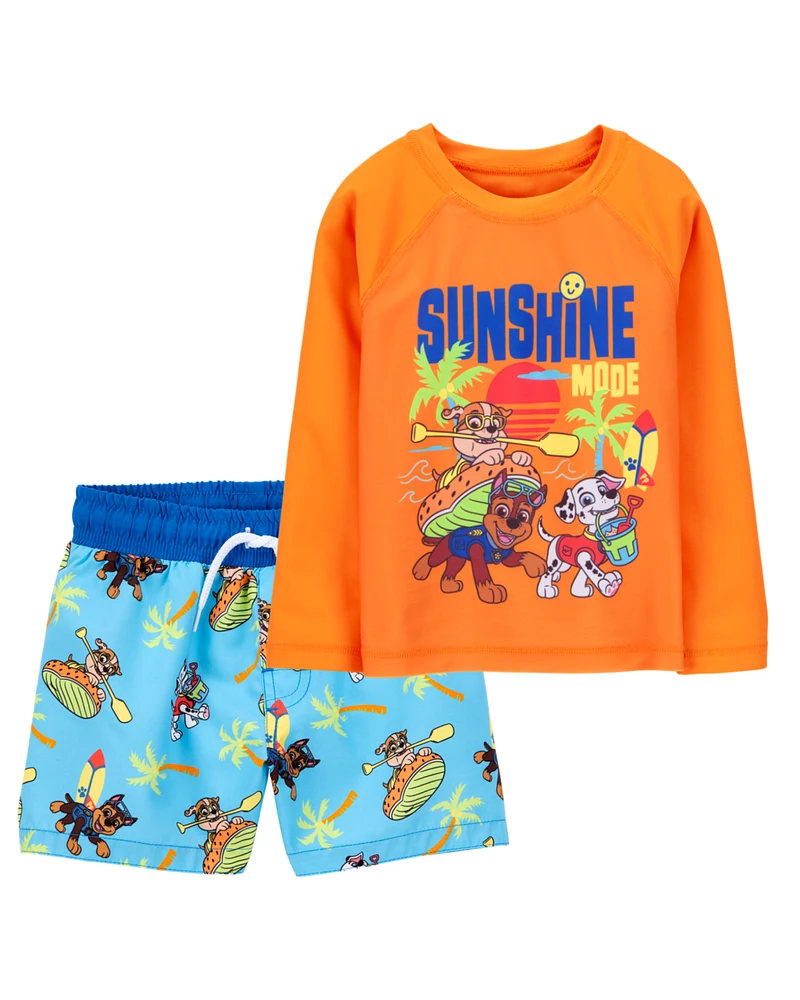 Toddler 2-Piece PAW Patrol Rashguard & Swim Trunk Set