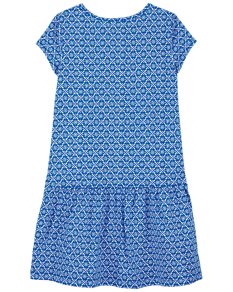 Kid Geo Print Cotton Dress