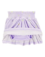 Baby Striped Lemon Print Skort - Purple