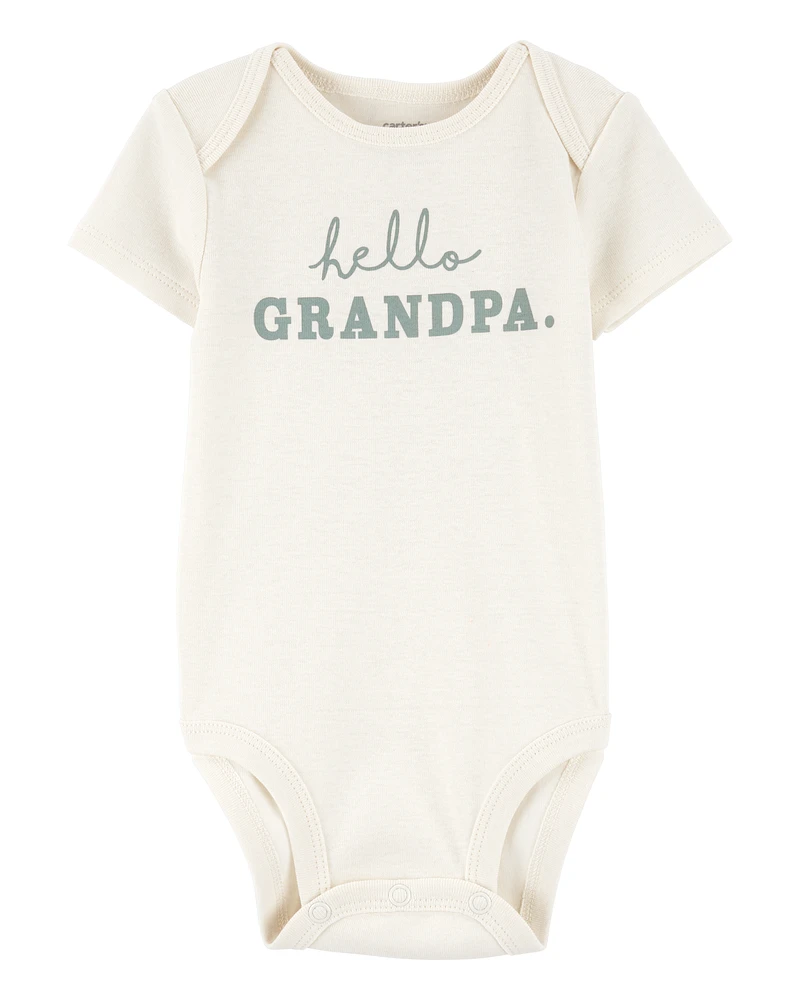 Baby Hello Grandpa Announcement Bodysuit