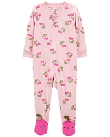 Toddler 1-Piece Cherry Fleece Footie Pyjamas