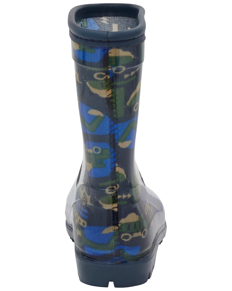 Toddler Construction Print Rain Boots