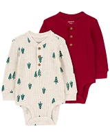 Baby 2-Pack Long-Sleeve Thermal Bodysuits