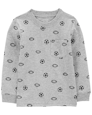 Toddler Sports Print Long-Sleeve Tee