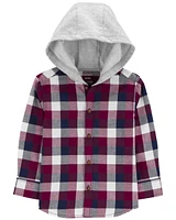 Toddler Plaid Hooded Button-Down Shirt