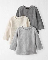 Baby 3-Pack Waffle Knit T-Shirts Made with Organic Cotton