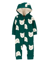 Baby Bear Hooded Fleece Jumpsuit