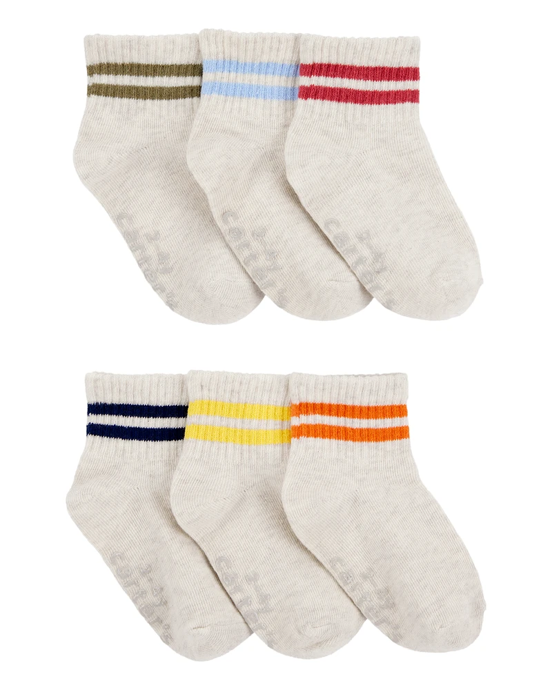 Toddler 6-Pack Striped Ankle Socks