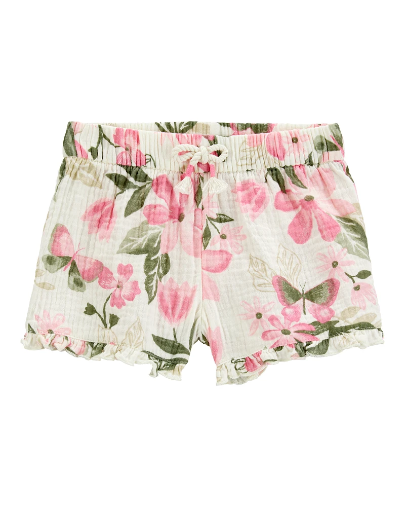 Toddler Floral Gauze Shorts