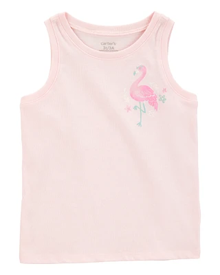 Toddler Flamingo Vintage Muscle Tank