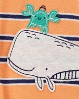 Whale 2-Way Zip Cotton Sleeper Pyjamas