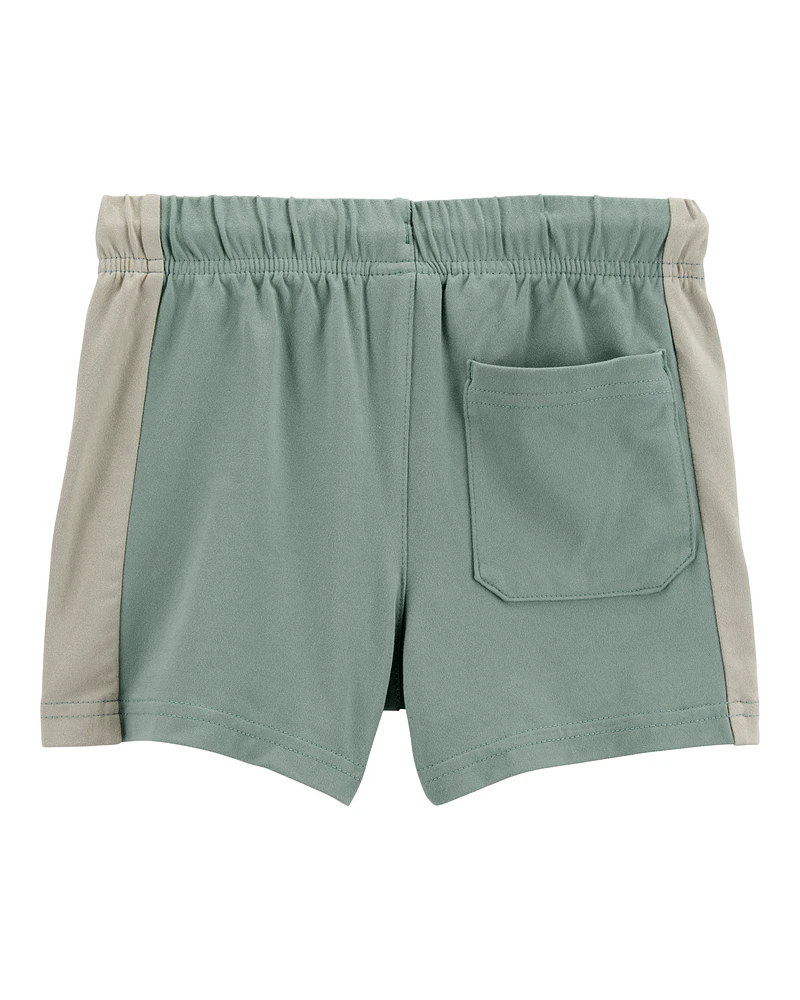 Toddler Solid Cotton Blend Shorts - Green