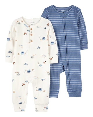Baby 2-Pack Zip-Up Jumpsuits
