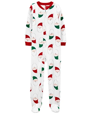 Kid 1-Piece Santa Fleece Footie Pyjamas