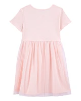 Kid Solid Short-Sleeve Dress - Pink