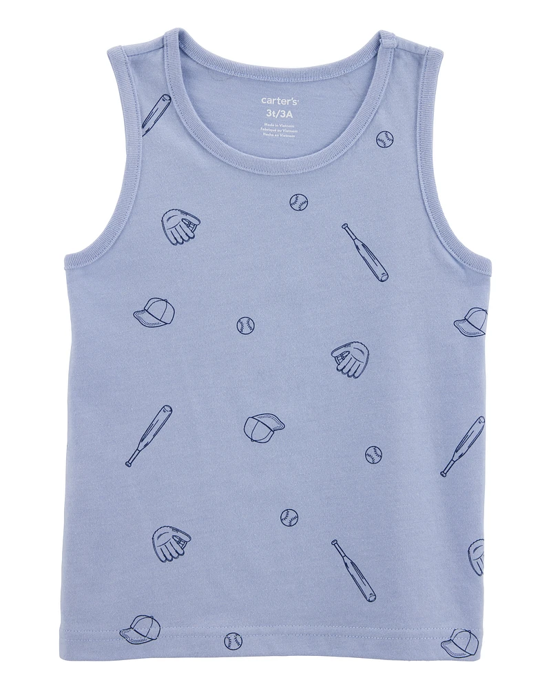 Toddler Baseball Graphic Tank - Blue