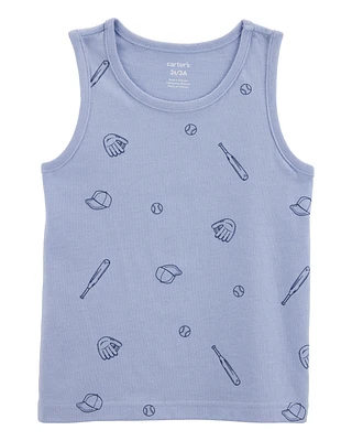 Toddler Baseball Graphic Tank - Blue