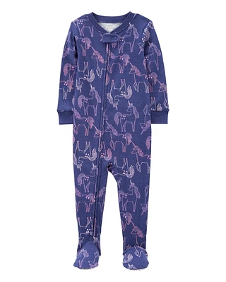 Toddler 1-Piece Unicorn 100% Snug Fit Cotton Footie Pyjamas