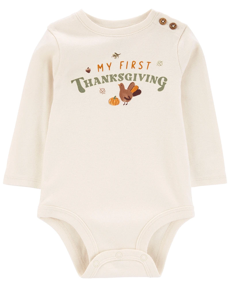 Baby My First Thanksgiving Long-Sleeve Bodysuit