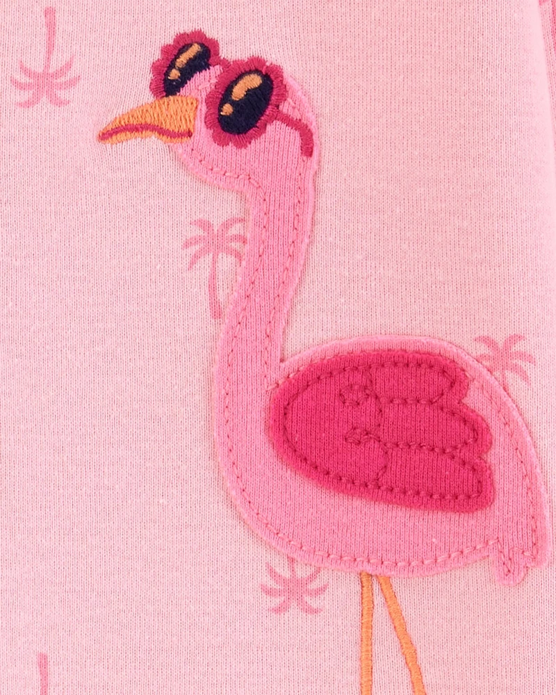 Toddler Flamingo Print Snug Fit Cotton -Piece Pyjamas