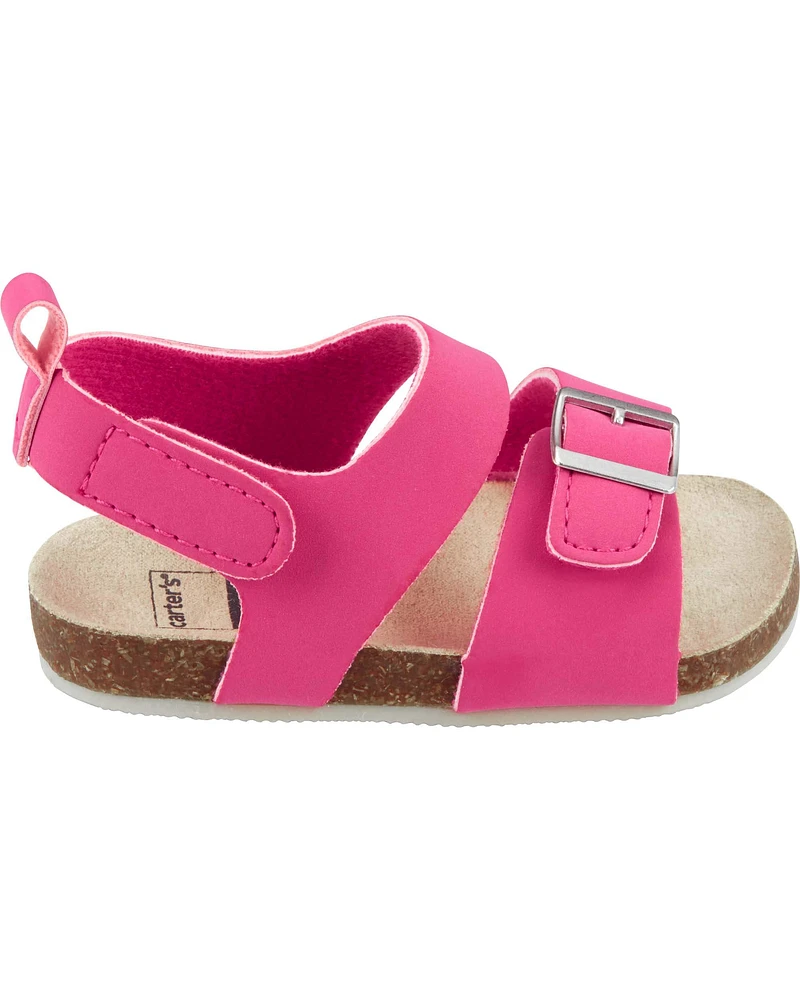 Baby Buckle Faux Cork Sandals