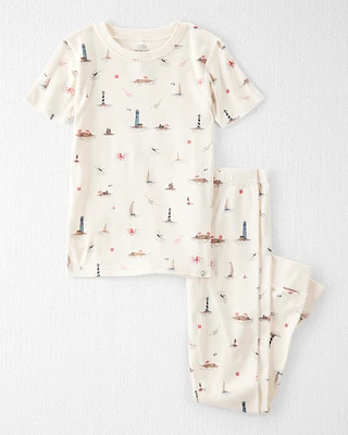 Kid Organic Cotton Pyjamas Coastal Print
