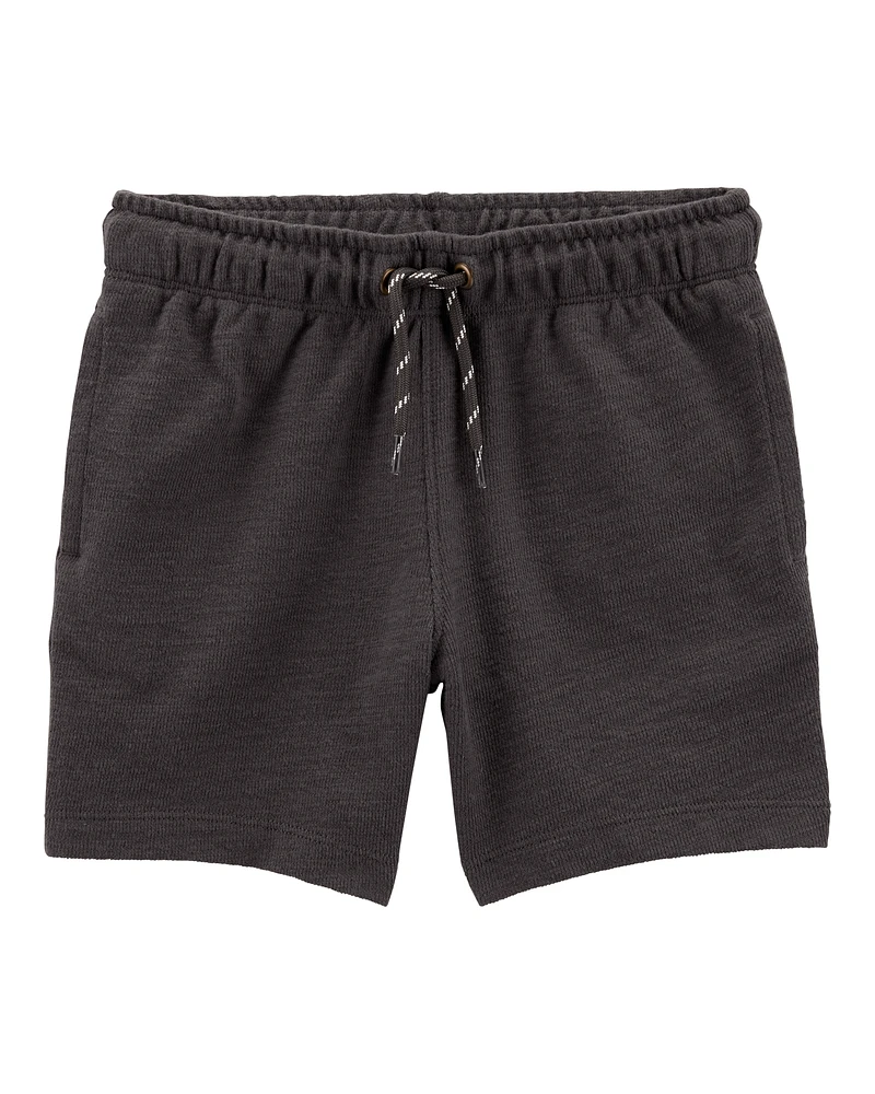 Toddler Pull-On Cotton-Blend Shorts - Black