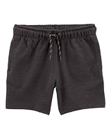 Toddler Pull-On Cotton-Blend Shorts - Black