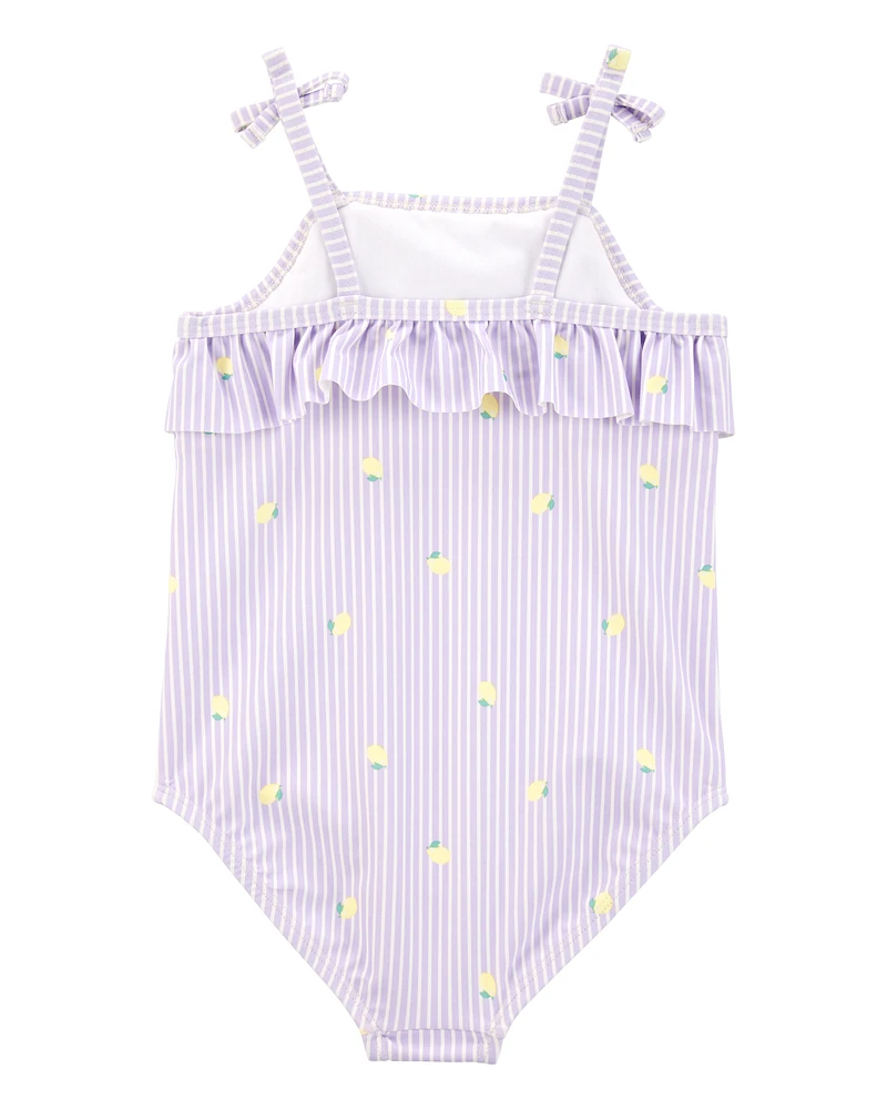 Toddler 1-Piece Striped Lemon Swimsuit