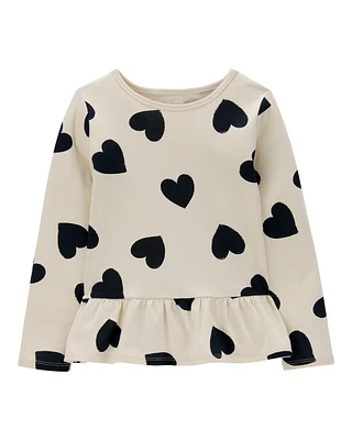 Kid Heart Peplum Jersey Tee