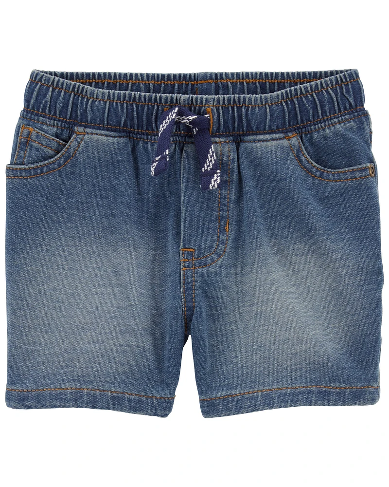 Pull-On Denim Shorts