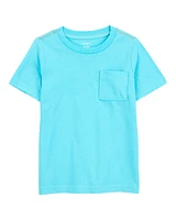 Baby Solid Woven Short-Sleeve Tee - Blue