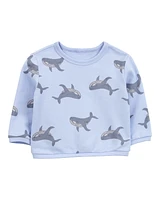 Baby Whale Pullover Sweatshirt - Blue