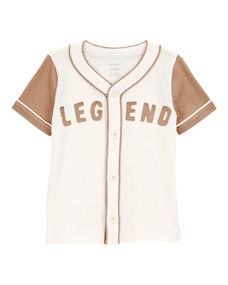 Baby Legend Baseball Vintage Button-Down Tee