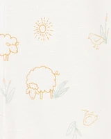 Baby 3-Piece Barnyard Converter Gown & Cap Set - Ivory