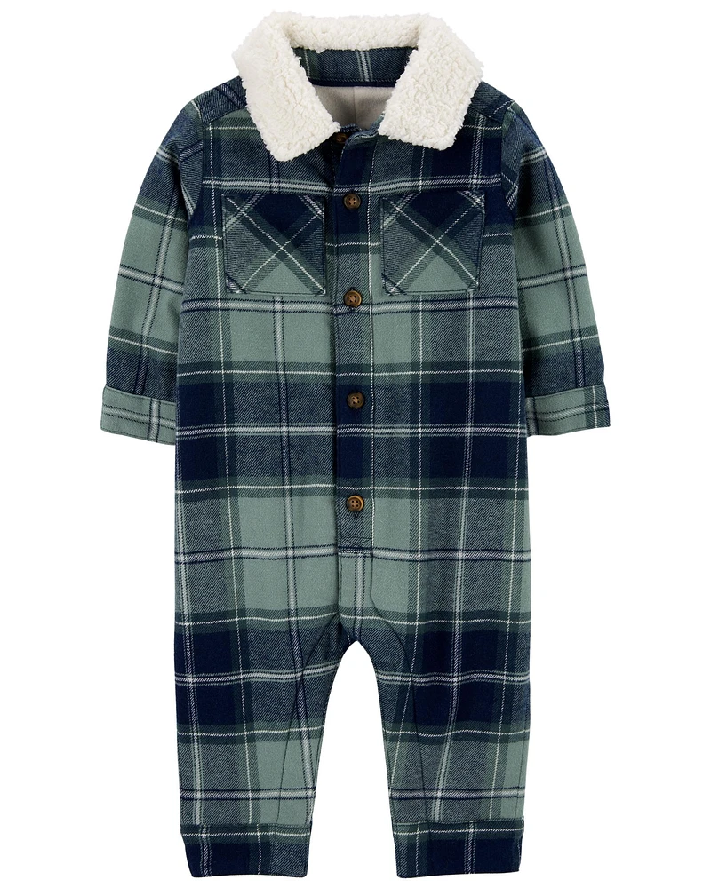 Baby Plaid Flannel Jumpsuit