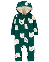 Baby Bear Hooded Fleece Jumpsuit