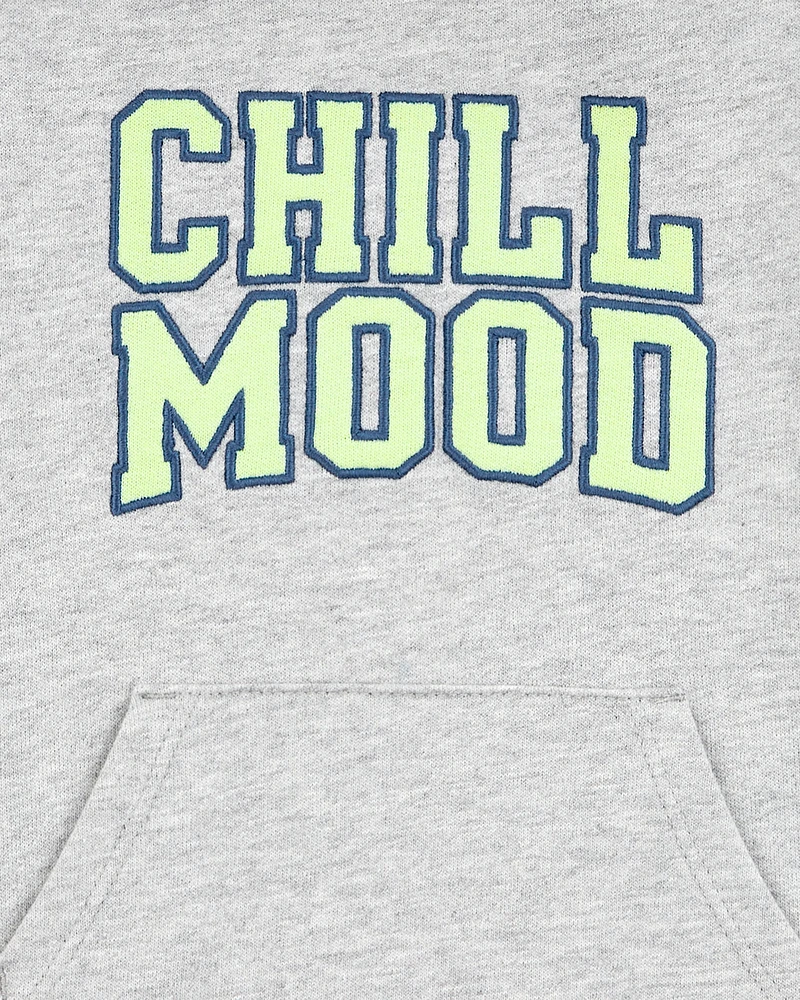 Baby "Chill Mood" Hooded Romper -Grey