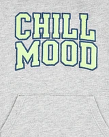 Baby "Chill Mood" Hooded Romper -Grey