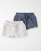 Baby 2-Pack Organic Cotton Textured Shorts